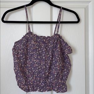 Floral spaghetti strap crop top